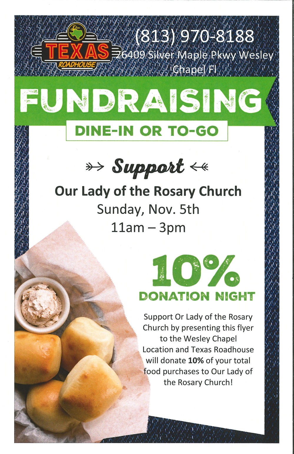 Texas Roadhouse Fundraiser Our Lady of the Rosary Catholic Church